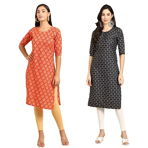 Stylish Crepe Printed Kurti - Pack of 2