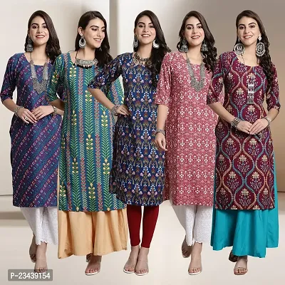 Fancy Crepe Kurtis For Women Pack Of 5