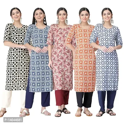 New Crepe Printed Kurtis Combo For Women Pack Of 5