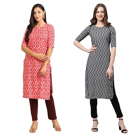 Pack Of 2- Crepe Printed Kurta