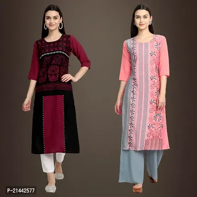 Fancy Crepe Kurtis for Women Pack Of 2