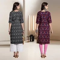 Fancy Rayon Kurtis For Women Pack Of 2-thumb1