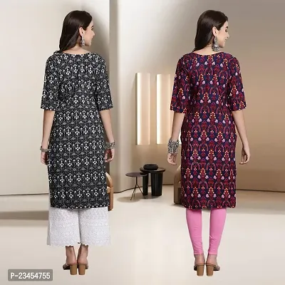 Fancy Rayon Kurtis For Women Pack Of 2-thumb2