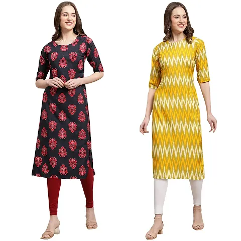 Stylish Crepe Printed Kurti - Pack of 2