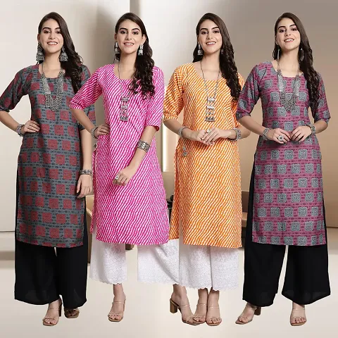 Fancy Crepe Kurtis for Women Pack Of 4