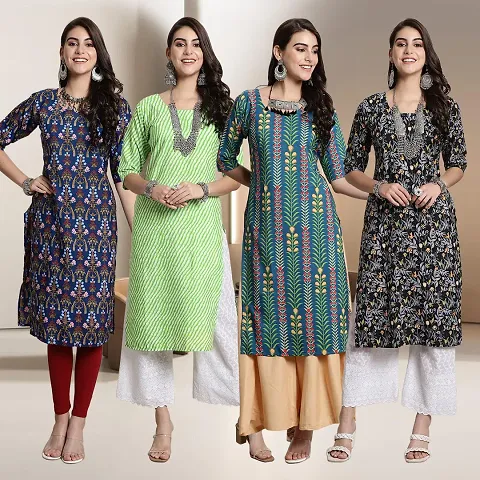 Fancy Crepe Kurtis for Women Pack Of 4