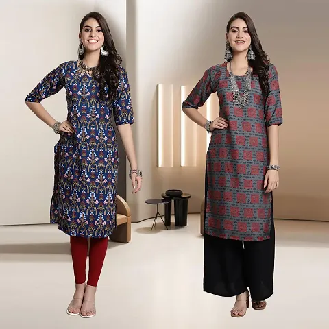 Fancy Rayon Kurtis For Women Pack Of 2