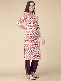 Straight Multicoloured Printed Crepe Kurta-thumb2