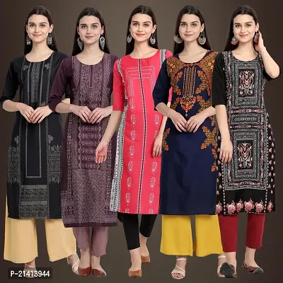 Fancy Crepe Kurtis For Women Pack Of 5-thumb0