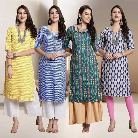 Fancy Crepe Kurtis for Women Pack Of 4