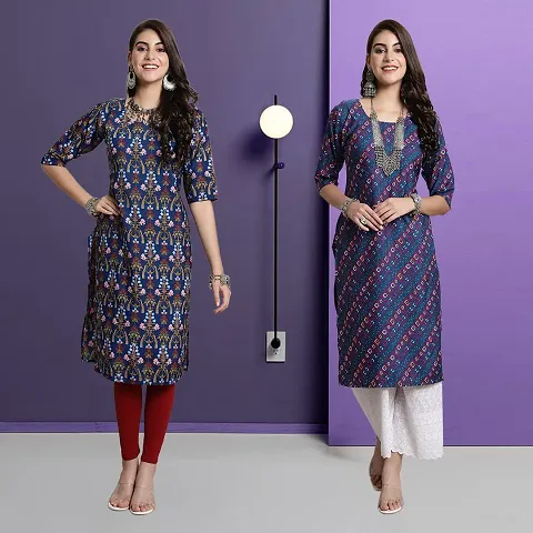 Fancy Rayon Kurtis For Women Pack Of 2