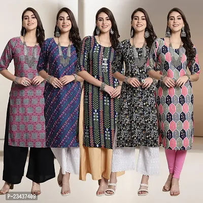 Fancy Crepe Kurtis For Women Pack Of 5-thumb0