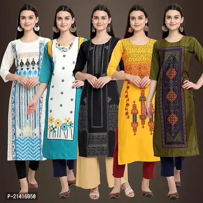 Fancy Crepe Kurtis For Women Pack Of 5