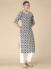 Straight Brown Printed Crepe Kurta-thumb2