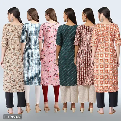 Women Stylish Crepe Printed Straight Kurta Combo-thumb2