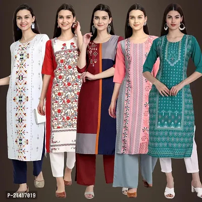 Fancy Crepe Kurtis For Women Pack Of 5