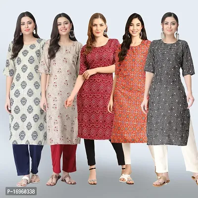 Women Stylish Crepe Printed Staright Kurta