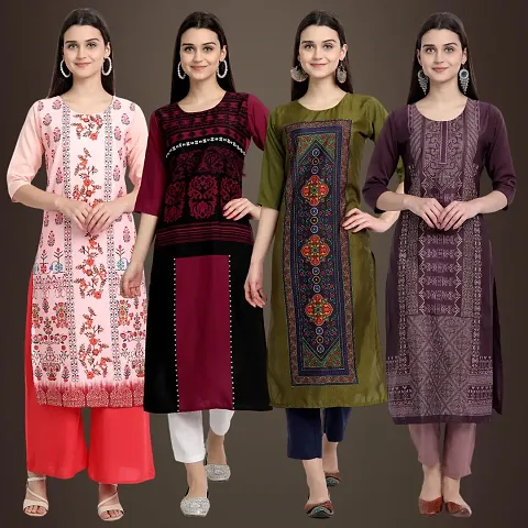 Fancy Crepe Kurtis Pack Of 5