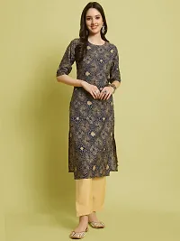 Stylish Crepe Printed Kurta Set For Women-thumb1