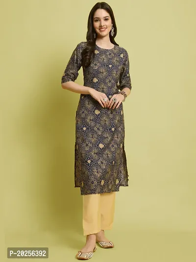 Stylish Crepe Printed Kurta Set For Women-thumb2