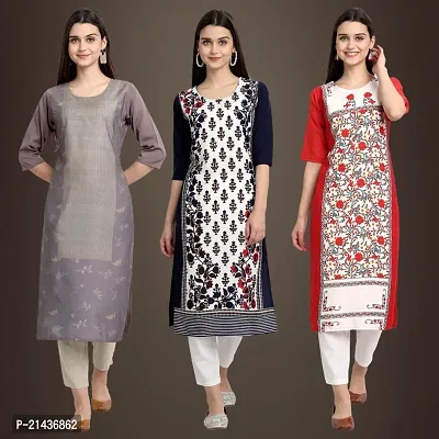 Fancy Crepe Kurtis for Women Pack Of 3-thumb0