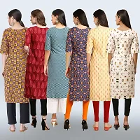 Women Stylish Crepe Printed Straight Kurta Combo-thumb1