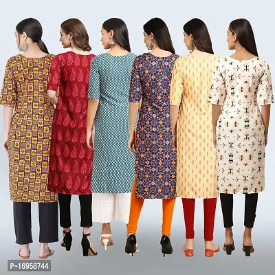 Women Stylish Crepe Printed Straight Kurta Combo-thumb2