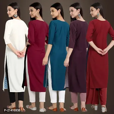 Fancy Crepe Kurtis For Women Pack Of 5-thumb2