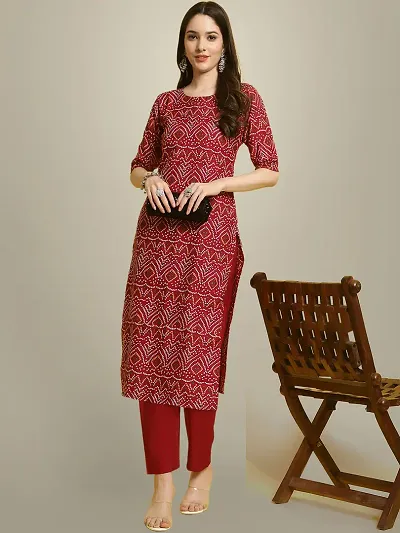 Stylish Fancy Designer American Crepe Kurta With Bottom Wear Set For Women