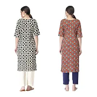 Attarctive Crepe Printed Straight Kurti Combo For Women Pack Of 2-thumb1