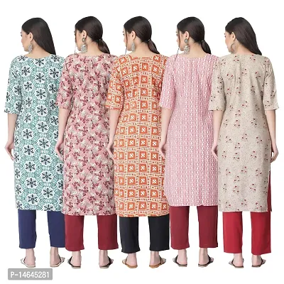 New Crepe Printed Kurtis Combo For Women Pack Of 5-thumb2