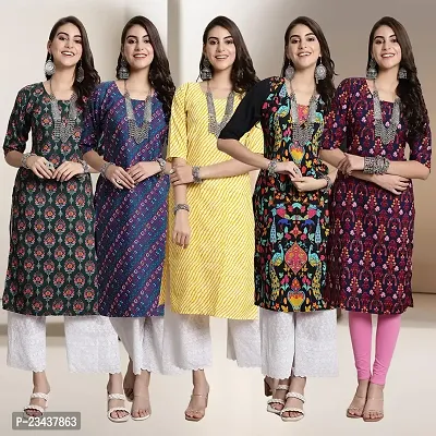 Fancy Crepe Kurtis For Women Pack Of 5