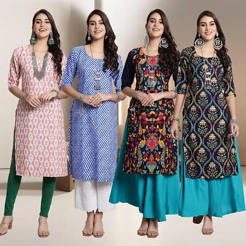 Fancy Crepe Kurtis for Women Pack Of 4