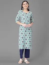 Stylish Multicoloured Crepe Printed Kurta Bottom Set For Women-thumb1