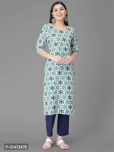 Stylish Multicoloured Crepe Printed Kurta Bottom Set For Women-thumb2