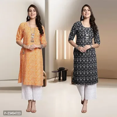 Fancy Rayon Kurtis For Women Pack Of 2-thumb0