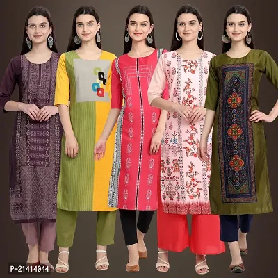 Fancy Crepe Kurtis For Women Pack Of 5-thumb0