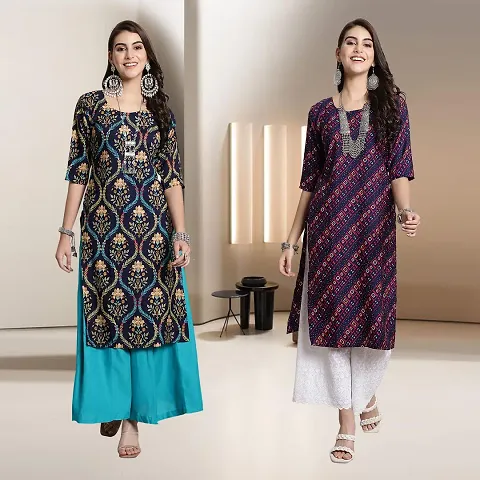 Fancy Rayon Kurtis For Women Pack Of 2