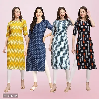 Women Stylish Crepe Printed Straight Kurta