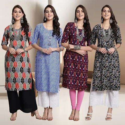 Fancy Crepe Kurtis for Women Pack Of 4