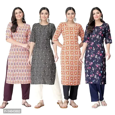 New Crepe Combo Printed Kurtis For Women Pack Of 4