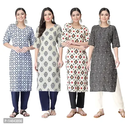 New Crepe Combo Printed Kurtis For Women Pack Of 4