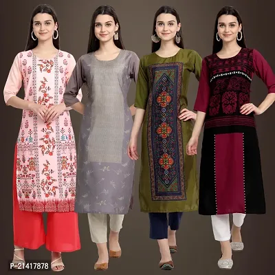 Fancy Crepe Kurtis for Women Pack Of 4-thumb0