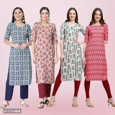 Women Stylish Crepe Printed Straight Kurta-thumb0