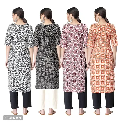 New Crepe Combo Printed Kurtis For Women Pack Of 4-thumb2