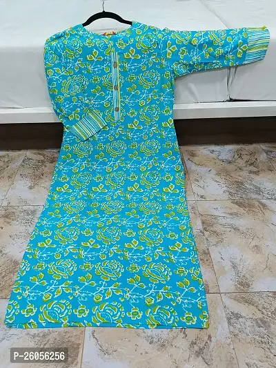 Elegant Cotton Floral Print Kurta with Pant And Dupatta Set For Women-thumb3