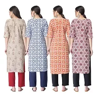 New Crepe Combo Printed Kurtis For Women Pack Of 4-thumb1