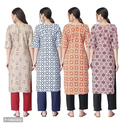 New Crepe Combo Printed Kurtis For Women Pack Of 4-thumb2