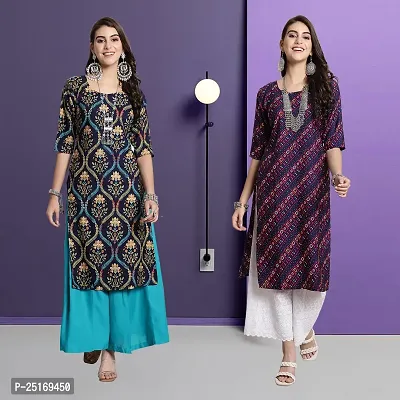 Fancy Crepe Kurtas For Women Pack Of 2-thumb0