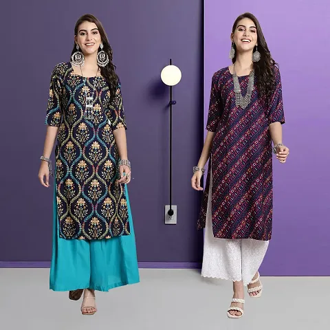 Fancy Rayon Kurtis For Women Pack Of 2